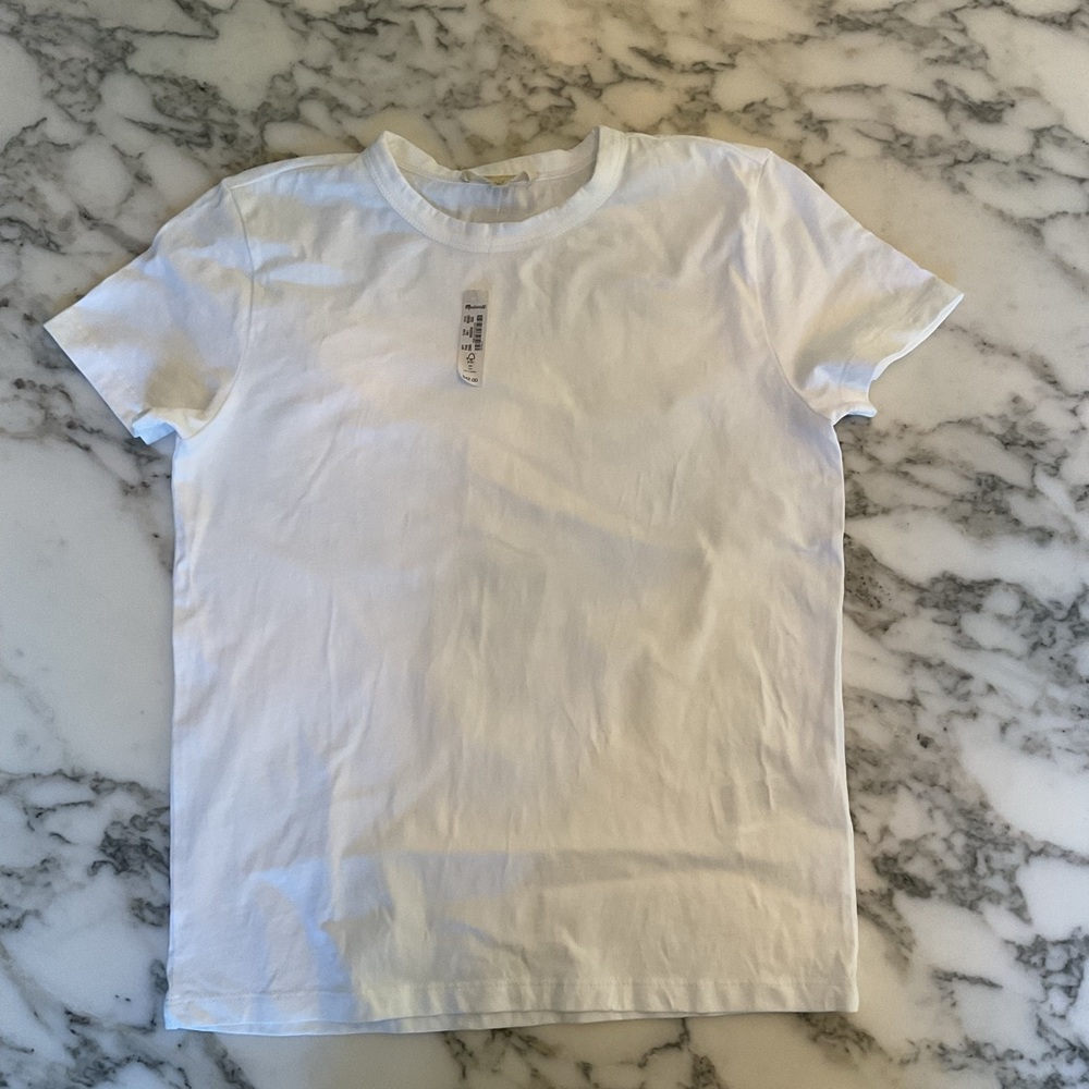 NWT Madewell Cotton Perfect Crewneck White TShirt pallet dust washed by hand - Picture 15 of 16